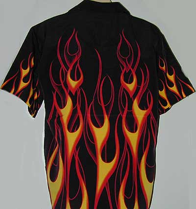 red flame shirt